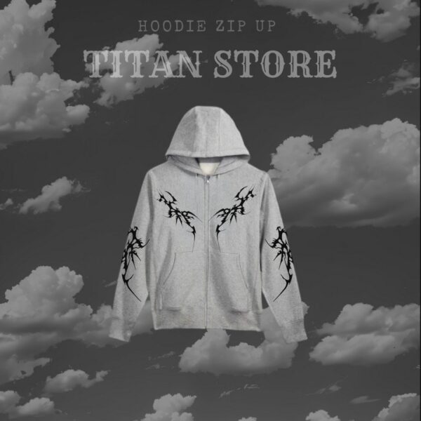 Grey zip up hoodie